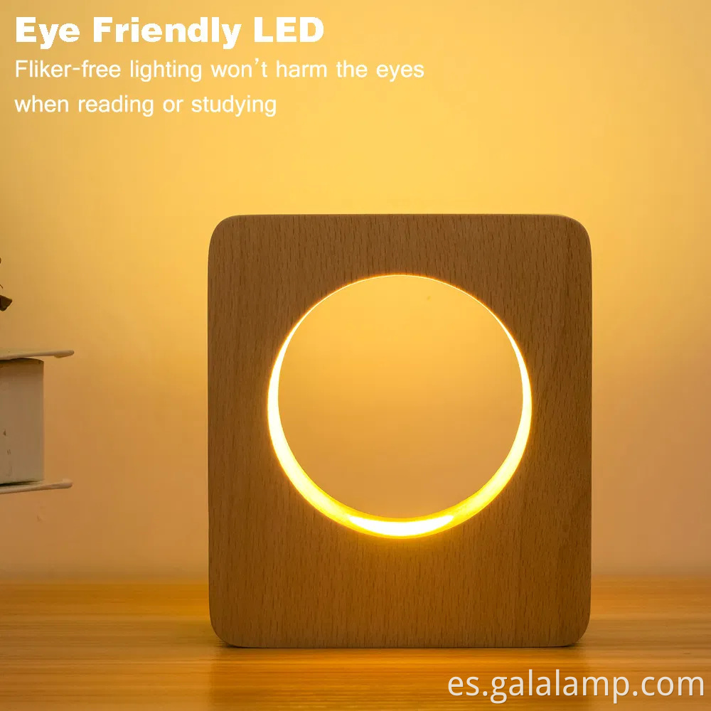 Regalo de alta gama, madera maciza inteligente, luz nocturna LED, creatividad